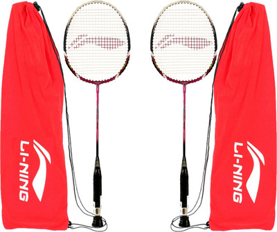 

Li-Ning XP70 Strung Badminton Racquet (with Full Covers) - Set of 2 Pink, Black Strung Badminton Racquet(G4 - 3.25 Inches, 280 g), Black;pink