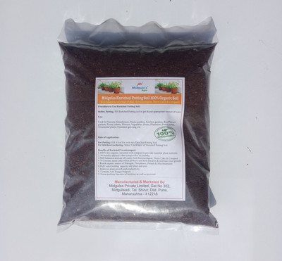 

Midgules Enriched Potting Soil – 100% Organic ( Well balanced mixture of Soil, Vermicompost, Neem Cake & Compost) c Soil Manure(3 kg Powder)
