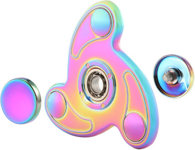 

VibeX ™ New Rainbow Tri-Spinner Fidget Gyro Toy Ceramic EDC Autism Hand Spinner Desk Focus(Multicolor)