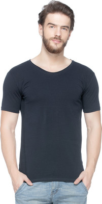 

Tinted Solid Men's Turtle Neck Blue T-Shirt, Navy