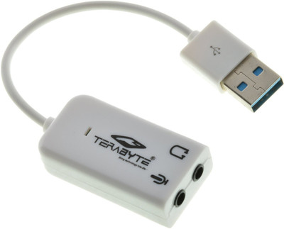 Terabyte USB Sound Adapter Audio 7.1 Computer, Laptop TB-26L Sound Card(White) available at flipkart for Rs.249