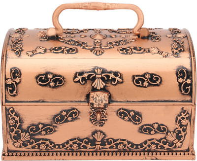 

Tuelip Mini Pitara Antique copper Storage And Room DéCor Vanity Multi Purpose Jewellery Vanity Box(Copper, Red)