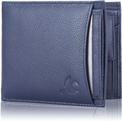 

Hornbull Men Formal Blue Genuine Leather Wallet(8 Card Slots)