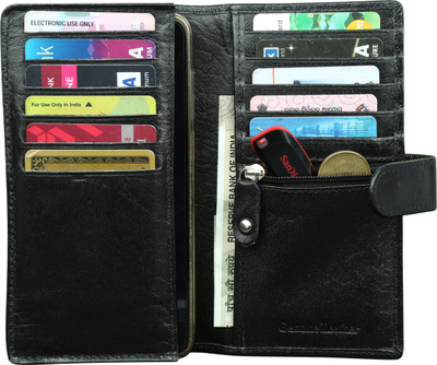 

Kan Genuine Leather Travel Document Holder/Card Holder/Mobile Case for Men & Women(Black)