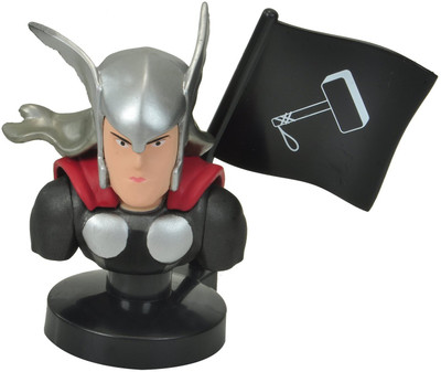 

24x7eMall Thor Bust 3 Inches X 3 Inches Superhero With Base Stand And Flag(Multicolor)