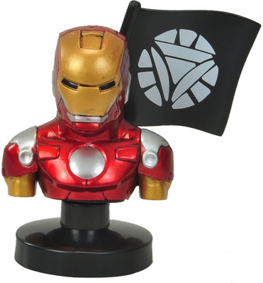

24x7eMall Ironman Bust 3 Inches X 3 Inches Superhero With Base Stand And Flag(Multicolor)
