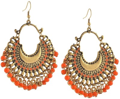 FashMade Orange Afghani Style Brass Drops & Danglers