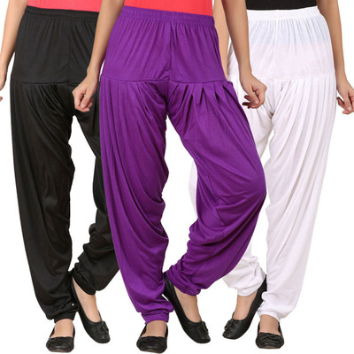 WellFitLook Solid Cotton Viscose Blend Women Harem Pants