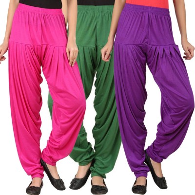 WellFitLook Solid Cotton Viscose Blend Women Harem Pants