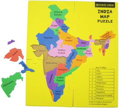 

Beyond Logik India Map Puzzle - State Shaped Cut Outs(Multicolor)