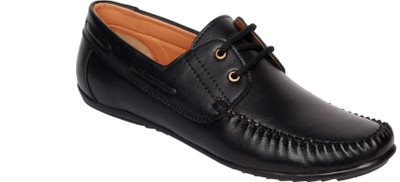 

AK traders I shoe Black laced shoes Loafers For Men(Black