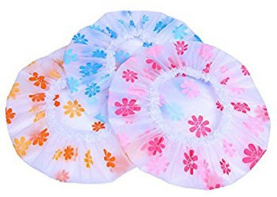 

Sukot Waterproof Elastic Free-Size Shower Caps Bath Hair Spa Shampoo Pack of 3