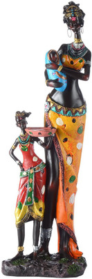 

Guru Kripa African Long Lady B Show Piece Decorative Showpiece - 52 cm(Polyresin, Multicolor)