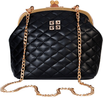AZEEZ Girls Evening/Party Black PU Sling Bag