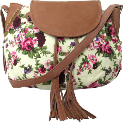 

munai's creation Women Casual Brown Canvas Sling Bag