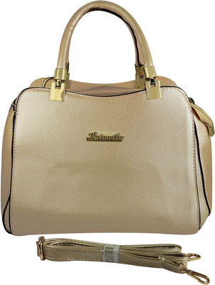 

AZEEZ Girls Casual Gold Rexine Hand-held Bag