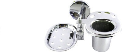 

RoyaL Indian Craft Stainless Steel Soap and Toothpaste Holder With Tumbler(Steel)