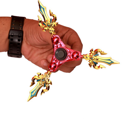 

Montez Metal Warrior With Stand Fidget Hand Spinner Toy (pink)(Multicolor)