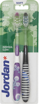 

Jordan Individual Clean Toothbrush - Soft Soft Toothbrush(Pack of 2)