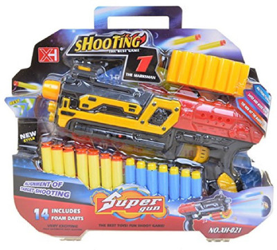 

HALO NATION Super Gun Toy Set - Battery Operated Bullet Blaster Gun with Aim Laser and 14 Foam Dart Bullets.(Multicolor)
