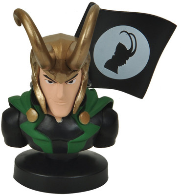 

24x7eMall Loki Bust 3 Inches X 3 Inches Superhero With Base Stand And Flag(Multicolor)