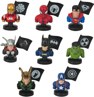 

24x7eMall Combo Offer ~ Bust 3 x 3 Inches ~ Superman - Batman - Loki - Spiderman - Captain America - Hulk - Iron Man - Thor(Multicolor)