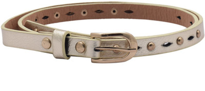 

Sri Women Casual Gold Artificial Leather Belt, Golden