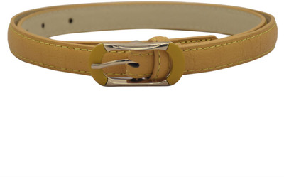 

Sri Women Casual Yellow Artificial Leather Belt, Mustard