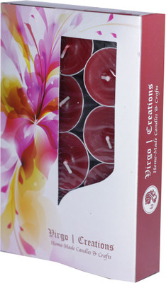 

Virgo Creations Tea Light Red Candle(Red, Pack of 24)