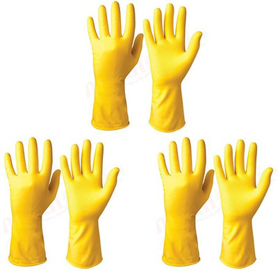 

HOKIPO Flocklined Household Multi-Purpose Glove, Large, 3 Pairs Wet and Dry Glove Set(Large Pack of 3)