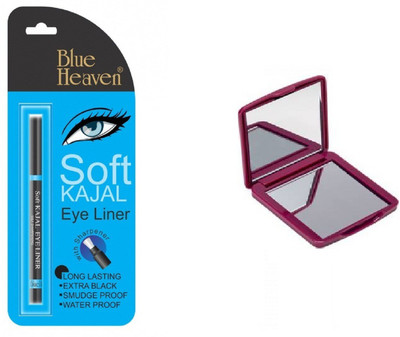

Blue Heaven Soft Kajal Eye Liner (Black) with mirror(Set of 2)