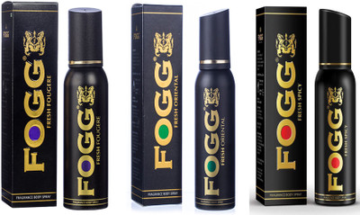 

Fogg FOGG FOUGERE FRAGRANCE BODY SPRAY + FOGG ORIENTAL FRAGRANCE BODY SPRAY + FOGG SPICY FRAGRANCE BODY SPRAY Perfume Body Spray - For Men(120 ml, Pack of 3)