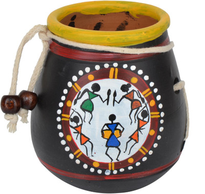 

Hind Hastkala 1 Compartments Terracotta Pen holder(Black)