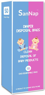 SanNap SanNap Baby Diaper Disposal Bags 50 Count Baby Diaper Disposal Bag White SanNap Diaper Bags