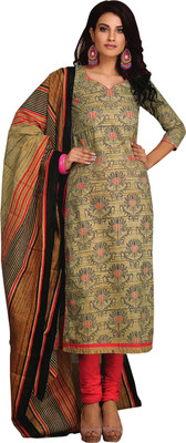 

Reya Cotton Printed Dress/Top Material(Un-stitched), Beige