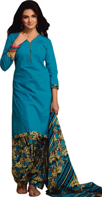 

Reya Cotton Printed Dress/Top Material(Un-stitched), Light blue
