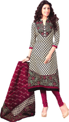 

Reya Cotton Printed Dress/Top Material(Un-stitched), Beige