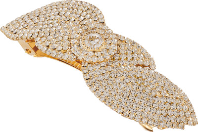 

AccessHer Designer studded back clip barette Hair Pin(Gold)