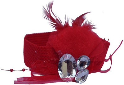 

Trendeela.com Feriha Red Floral Crystal & Feather Embellished Head Band(Red)
