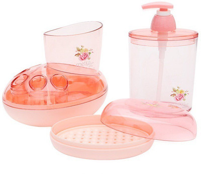 

vepson Transparent Rose Garden Lotion Bottle Toothbrush Holder Soap Box 300 ml Soap Dispenser(Multicolor)