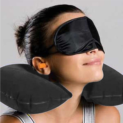 

Sphiron Travel Freak Smart Travel Essentials Neck Pillow & Eye Shade(Grey, Black), Black;grey