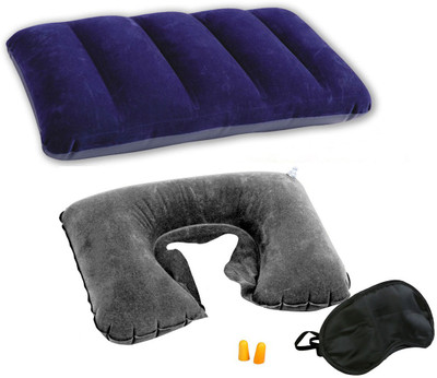 

Sphiron Travel Freak Smart Travel Essentials Neck Pillow & Eye Shade(Grey, Black), Black;grey