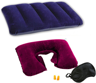 

Sphiron Travel Freak Smart Travel Essentials Neck Pillow & Eye Shade(Pink, Black), Black;pink