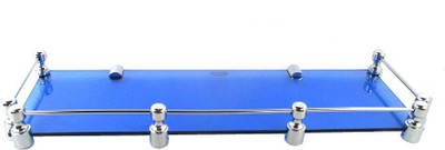 

RoyaL Indian Craft Brass Bracket 18 by 5 INCH Marvelous Blue Glass Wall Shelf(Number of Shelves - 1, Blue)