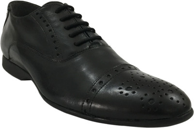 

Salt N Pepper Black Smoke Lace Up Shoes For Men(Black)