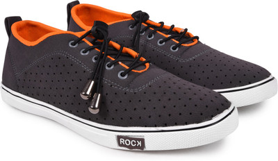 

Andrew Scott Men's Grey Canvas Sneakers For Men(Black