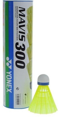 

Yonex Mavis 300 Shuttle cock (1/2 Dozen) Nylon Shuttle - White, Yellow(Medium, 77, Pack of 6)