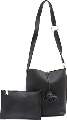 

Pepgirls Girls Casual Black Leatherette Sling Bag