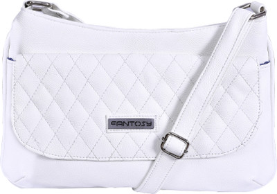

Fantosy Women Casual White Leatherette Sling Bag