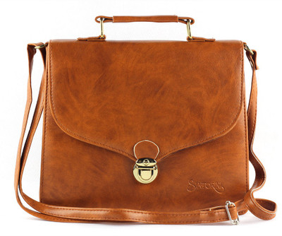 

Ramposh Women Casual Tan Rexine Sling Bag